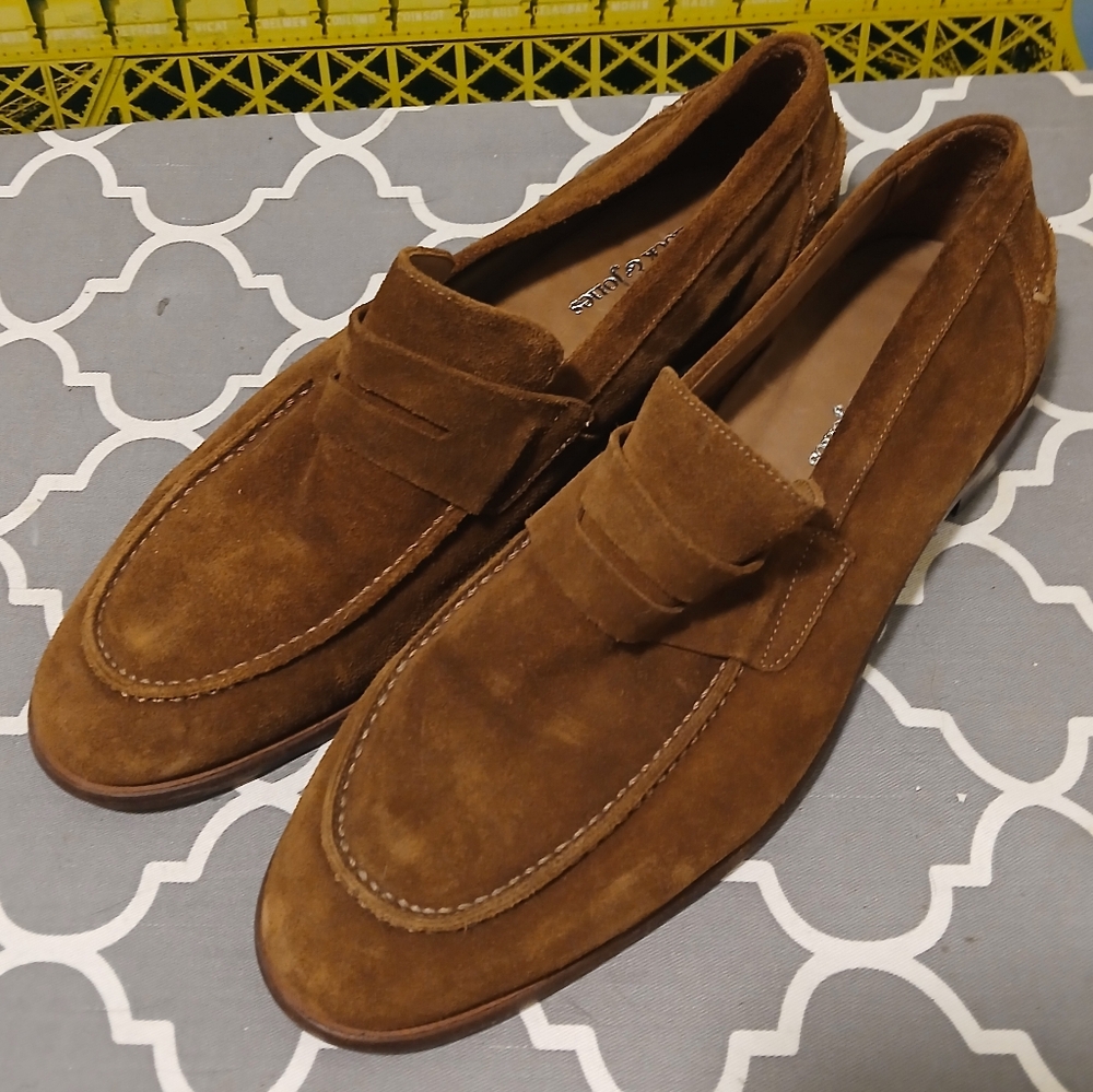 Brown Suede Penny Loafers - Men